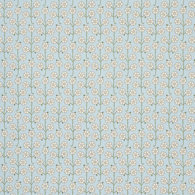 Schumacher Wallpaper Gardenia Egg Blue 5014921 Neisha Crosland 4.0" - My Fabric Connection -