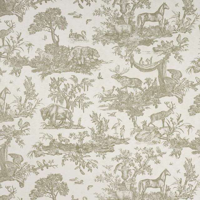 Schumacher Wallpaper Western Toile Stone 5016442 A Country Life 38.0" - My Fabric Connection -