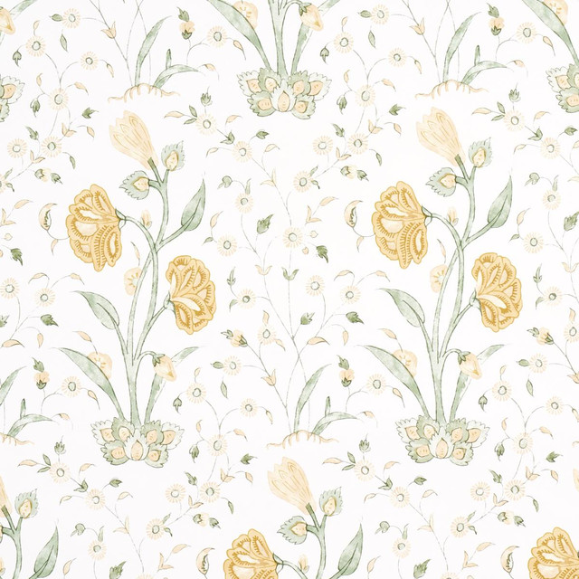 Schumacher Wallpaper Khilana Floral Marigold 5009954 Jacaranda 13.5" - My Fabric Connection - Schumacher Wallpaper Khilana Floral Marigold 5009954 Jacaranda 13.5" - My Fabric Connection -