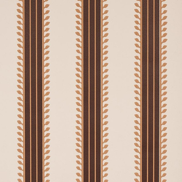 Schumacher Wallpaper Etruscan Stripe Brown 5012850 Cabana 20.5" - My Fabric Connection -