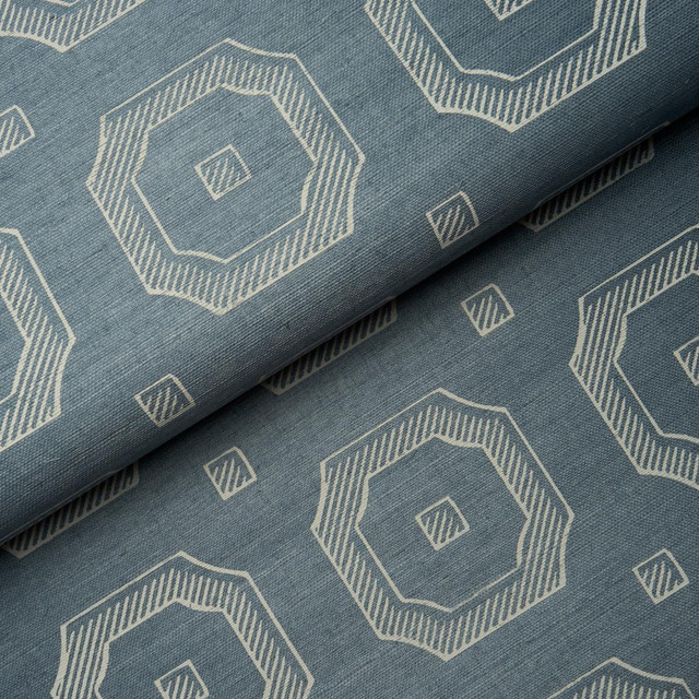 Schumacher Wallpaper Beveled Frame Sisal Denim 5016730 Textured & Woven Wallcoverings 6.75" - My Fabric Connection - Schumacher Wallpaper Beveled Frame Sisal Denim 5016730 Textured & Woven Wallcoverings 6.75" - My Fabric Connection -