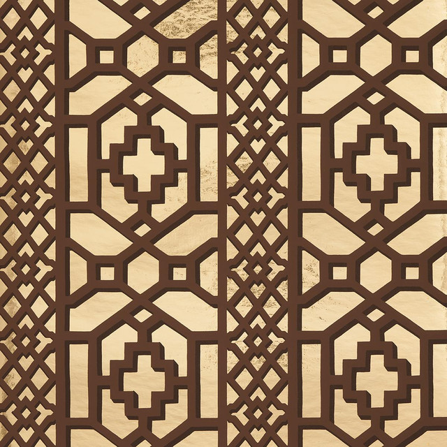 Schumacher Wallpaper Zanzibar Trellis Mylar Gold Mylar 5013640 Moon River 13.5" - My Fabric Connection - Schumacher Wallpaper Zanzibar Trellis Mylar Gold Mylar 5013640 Moon River 13.5" - My Fabric Connection -
