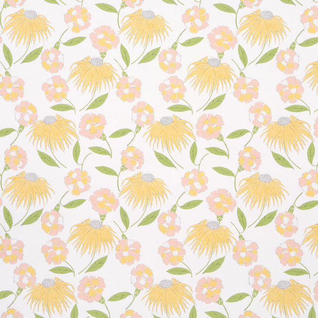 Schumacher Wallpaper Bouquet Toss Pink Lemonade 5013840 Full Bloom 18.0" - My Fabric Connection - Schumacher Wallpaper Bouquet Toss Pink Lemonade 5013840 Full Bloom 18.0" - My Fabric Connection -