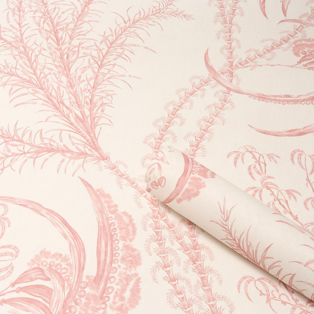 Schumacher Wallpaper Ocean Toile Coral 5008723 A Love Affair 27.0" - My Fabric Connection - Schumacher Wallpaper Ocean Toile Coral 5008723 A Love Affair 27.0" - My Fabric Connection -