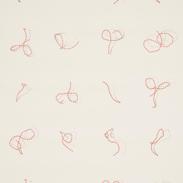 Schumacher Wallpaper Butcher String Red And White On Ivory 5014470 Charlap Hyman & Herrero 27.0" - My Fabric Connection -