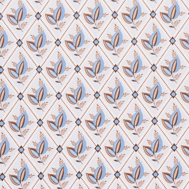 Schumacher Wallpaper Basile Trellis Delft & Sepia 5014232 New Traditional: Provenal 13.5" - My Fabric Connection -