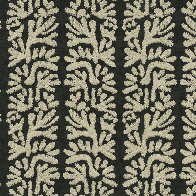 P/K Lifestyles Fabric Coral Emb Onyx - Base: 52% polyester, 48% cotton EMB: 100% cotton India 51000 Horizontal: 7.88 and Vertical: 6.25 53 - My Fabric Connection - P/K Lifestyles Fabric Coral Emb Onyx - Base: 52% polyester, 48% cotton EMB: 100% cotton India 51000 Horizontal: 7.88 and Vertical: 6.25 53 - My Fabric Connection -