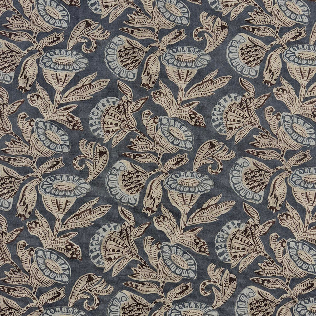 Magnolia Fabric Azora Indigo - 50 Cotton, 35 Viscose, 15 Linen India 80000 Horizontal: 13.75 and Vertical: 14.3 54 - My Fabric Connection -