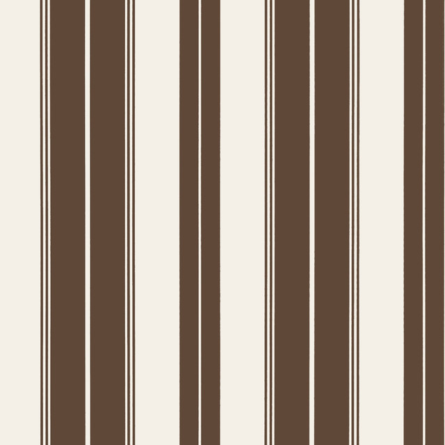Thibaut Wallpaper Norfolk Stripe Chocolate Brown T44049 Wallpaper Non Woven Wallpaper U.S.A </p><p>Repeat: H: , V: 27  in  (68.58  cm) - My Fabric Connection -