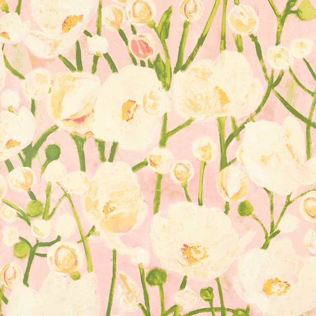 Thibaut Wallpaper Tivoli Seashell Pink T45015 Wallpaper Non Woven Wallpaper U.S.A </p><p>Repeat: H: , V: 36.25   (92.08  cm) 27  in  (68.58  cm) - My Fabric Connection -