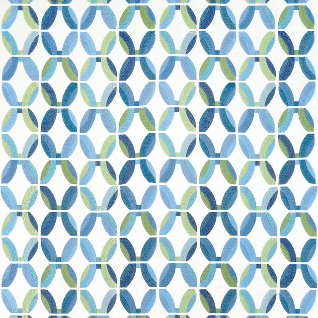Thibaut Fabric Passageway Embroidery Blue and Green W745000 Fabric U.S.A </p><p>Repeat: H: 24 in (60.96 cm), V: 15.25 (38.73 cm) 48 in (121.92 cm) - My Fabric Connection - Thibaut Fabric Passageway Embroidery Blue and Green W745000 Fabric U.S.A </p><p>Repeat: H: 24 in (60.96 cm), V: 15.25 (38.73 cm) 48 in (121.92 cm) - My Fabric Connection -