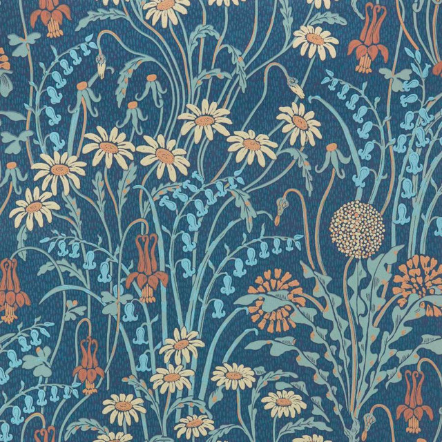 1838 Wallcoverings Wallpaper Flower Meadow (Wp) # 01 Prussian Blue V&A DECORATIVE PAPERS II HALF DROP PASTE THE WALL UNITED KINGDOM V-21" 20.5"X11YD - My Fabric Connection - 1838 Wallcoverings Wallpaper Flower Meadow (Wp) # 01 Prussian Blue V&A DECORATIVE PAPERS II HALF DROP PASTE THE WALL UNITED KINGDOM V-21" 20.5"X11YD - My Fabric Connection -