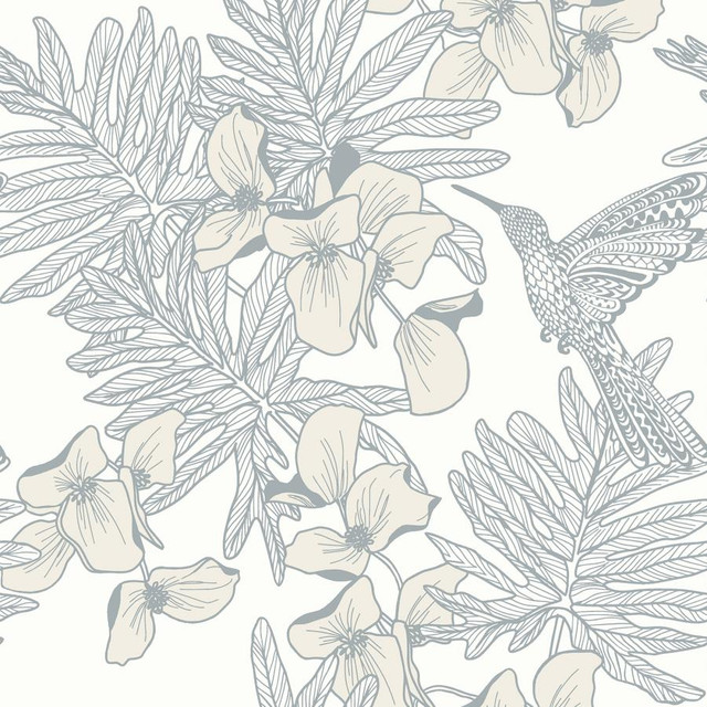 1838 Wallcoverings Wallpaper Hummingbird (Wp) # 05 Mist AURORA STRAIGHT PASTE THE WALL UNITED KINGDOM V-21" 20.5"X11YD - My Fabric Connection - 1838 Wallcoverings Wallpaper Hummingbird (Wp) # 05 Mist AURORA STRAIGHT PASTE THE WALL UNITED KINGDOM V-21" 20.5"X11YD - My Fabric Connection -