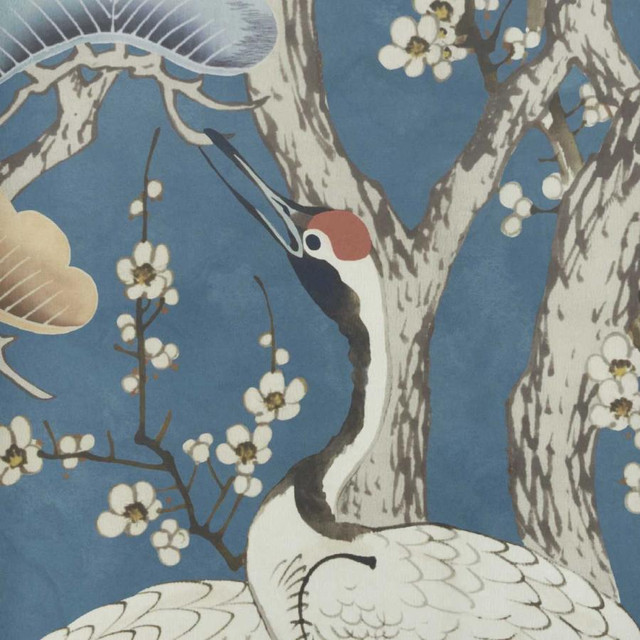 1838 Wallcoverings Wallpaper Kyoto Blossom (Wp) # 01 Prussian Blue V&A DECORATIVE PAPERS STRAIGHT PASTE THE WALL UNITED KINGDOM V-118"H-81.9" 20.5"X13.7YD - My Fabric Connection - 1838 Wallcoverings Wallpaper Kyoto Blossom (Wp) # 01 Prussian Blue V&A DECORATIVE PAPERS STRAIGHT PASTE THE WALL UNITED KINGDOM V-118"H-81.9" 20.5"X13.7YD - My Fabric Connection -