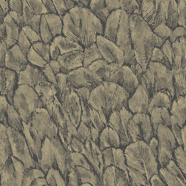 1838 Wallcoverings Wallpaper Tranquil Foil (Wp) # 01 Jet AURORA STRAIGHT PASTE THE WALL UNITED KINGDOM V-25" 20.5"X11YD - My Fabric Connection -
