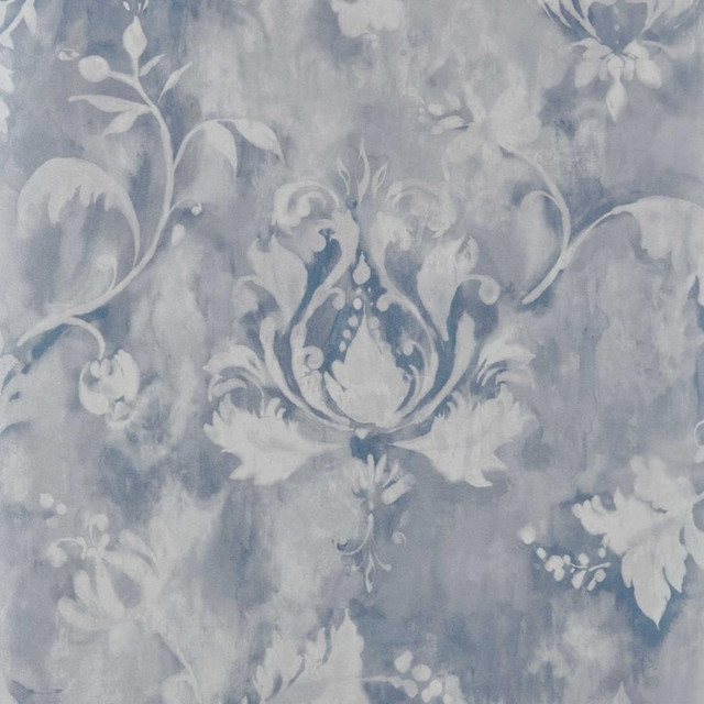1838 Wallcoverings Wallpaper Ornamenta (Wp) # 01 Pewter Pavilion HALF DROP PASTE THE WALL UNITED KINGDOM 25" 20.5"X11YD - My Fabric Connection -