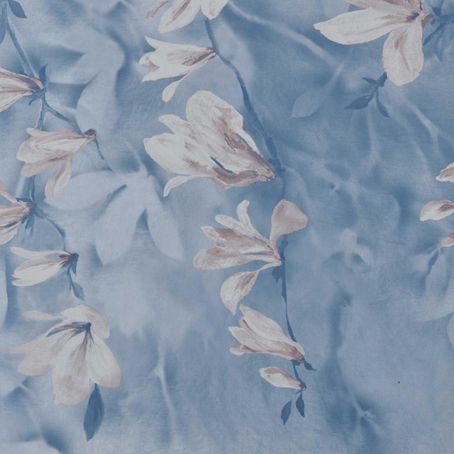1838 Wallcoverings Wallpaper Trailing Magnolia (Wp) # 03 Chambray Pavilion STRAIGHT PASTE THE WALL UNITED KINGDOM V-118"H-81.9" 20.5"X13.7YD - My Fabric Connection -