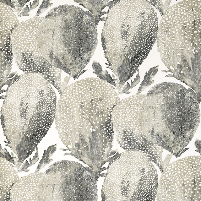 Thibaut Wallpaper Under The Sea Black and White T15826  Wallpaper Non-Woven Vinyl Wallpaper  U.S.A </p><p>Repeat: H: , V: 20.75  (52.70 cm) 27 in  (68.58 cm) - My Fabric Connection -