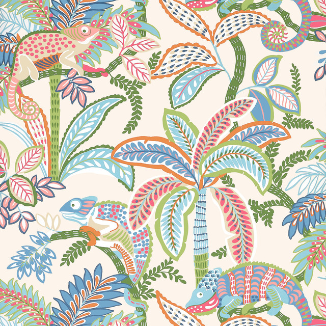 Thibaut Wallpaper Iggy Island T15843  Wallpaper Non Woven Wallpaper  U.S.A </p><p>Repeat: H: , V: 25  (63.50 cm) 27 in  (68.58 cm) - My Fabric Connection -