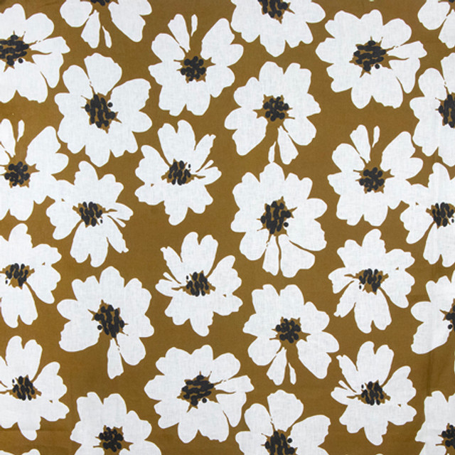 Carole Fabric Daisy Field Burnished Bronze Earthbound 100% Linen 15,000 Wyzenbeek Double Rubs 17" V, 27 1/2" H 58" - My Fabric Connection -