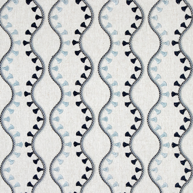 Carole Fabric Office Party Sapphire Making Waves 50% Polyester, 40% Cotton, 10% Linen N/A 5 1/2" V, 5 1/2" H 52" - My Fabric Connection - Carole Fabric Office Party Sapphire Making Waves 50% Polyester, 40% Cotton, 10% Linen N/A 5 1/2" V, 5 1/2" H 52" - My Fabric Connection -
