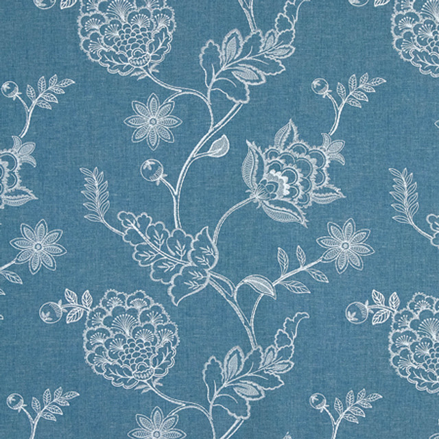 Carole Fabric Papania Denim Making Waves 89% Polyester, 8% Cotton, 3% Linen 50,000 Wyzenbeek Double Rubs 18 1/2" V, 18 1/4" H 54" - My Fabric Connection - Carole Fabric Papania Denim Making Waves 89% Polyester, 8% Cotton, 3% Linen 50,000 Wyzenbeek Double Rubs 18 1/2" V, 18 1/4" H 54" - My Fabric Connection -