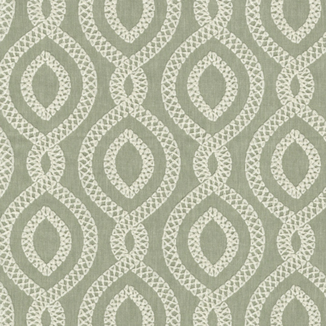 Carole Fabric Historic District Aloe Serene Green Base: 68% Polyester, 21% Linen, 11% Cotton Embr: 100% Polyester 51,000 Wyzenbeek Double Rubs 6 1/4" V, 3 1/4" H HD 54" - My Fabric Connection - Carole Fabric Historic District Aloe Serene Green Base: 68% Polyester, 21% Linen, 11% Cotton Embr: 100% Polyester 51,000 Wyzenbeek Double Rubs 6 1/4" V, 3 1/4" H HD 54" - My Fabric Connection -