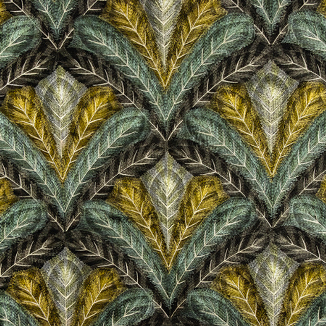 Carole Fabric Palm Paradise Viridian Serene Green Base: 100% Cotton Embr: 100% Viscose N/A 15 3/8" V, 17" H HD 53" - My Fabric Connection - Carole Fabric Palm Paradise Viridian Serene Green Base: 100% Cotton Embr: 100% Viscose N/A 15 3/8" V, 17" H HD 53" - My Fabric Connection -
