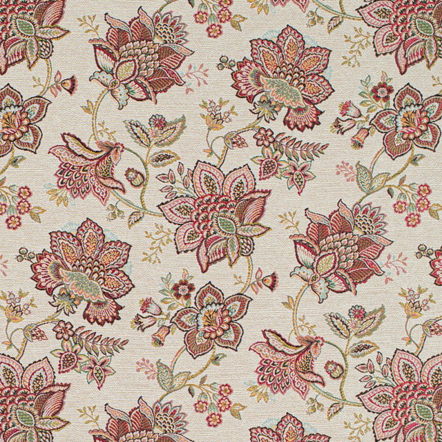 Charlotte Fabric CB800-514 Shades of Wild Rose 100% Polyester Spain Exceeds 100,000 Wyzenbeek Rubs (Heavy Duty) Horizontal 14" x Vertical 14" 54 Inches - My Fabric Connection -