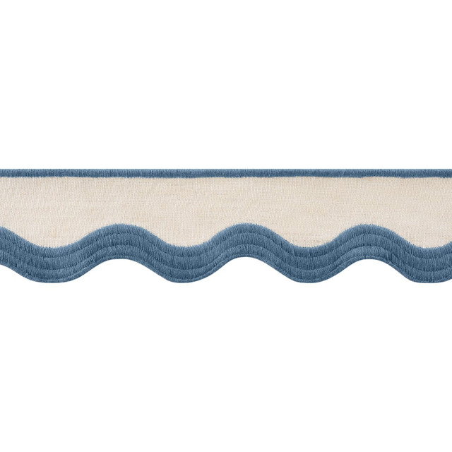 Thibaut Trim Wave Tape Cadet on Linen E12336 Trim 90% Linen, 10% Polyester U.S.A </p><p>Repeat: H: , V: 2.12 in (5.38 cm) - My Fabric Connection - Thibaut Trim Wave Tape Cadet on Linen E12336 Trim 90% Linen, 10% Polyester U.S.A </p><p>Repeat: H: , V: 2.12 in (5.38 cm) - My Fabric Connection -
