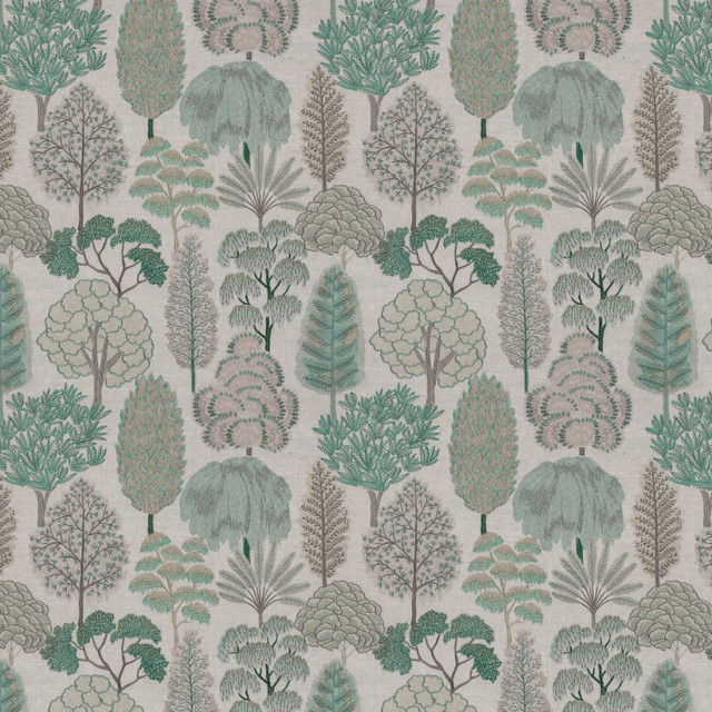 Bassett Mcnab Fabric 7858 Topiary 2 Seaspray Fabric 60%Lin 40%Cot %Bemb India </p><p>Repeat: H: 25, V: 4.375 51 in - My Fabric Connection -