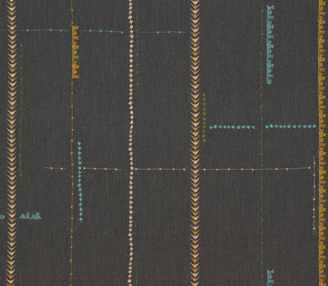 Maharam Fabric Borders Charcoal 3 1/2 Yards