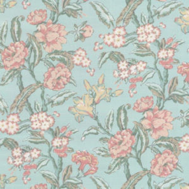 Norbar Fabric Flora Aqua ROMANCE 55% LINEN 45% COTTON SPAIN 22 1/6"V 27 1/6"H 55" - My Fabric Connection - Norbar Fabric Flora Aqua ROMANCE 55% LINEN 45% COTTON SPAIN 22 1/6"V 27 1/6"H 55" - My Fabric Connection -