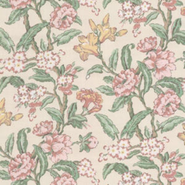 Norbar Fabric Flora Jade ROMANCE 55% LINEN 45% COTTON SPAIN 22 1/6"V 27 1/6"H 55" - My Fabric Connection -