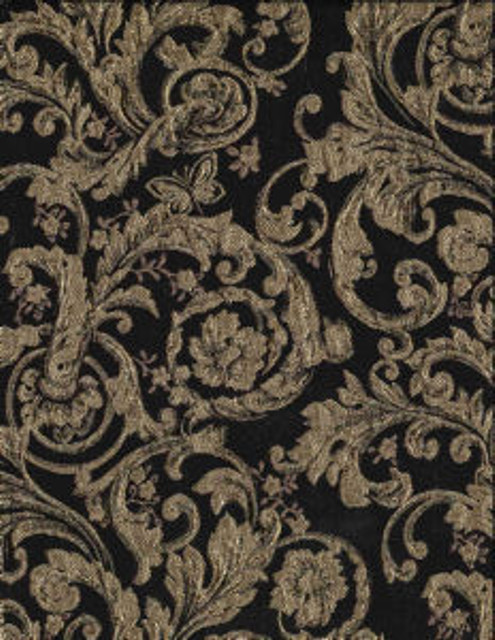 Norbar Fabric Minuet Black Gold SYMPHONY 100% POLYESTER CHINA 12"V 14"H 55 - My Fabric Connection - Norbar Fabric Minuet Black Gold SYMPHONY 100% POLYESTER CHINA 12"V 14"H 55 - My Fabric Connection -