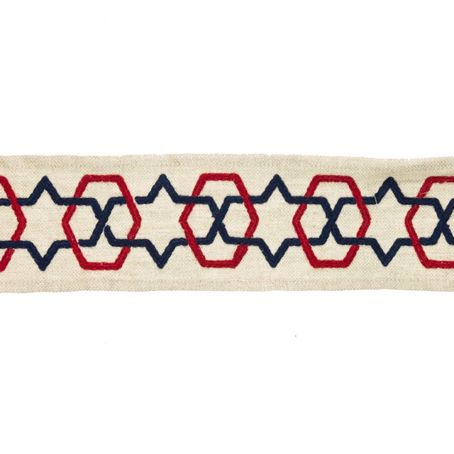 RM CoCo Trim BD116 3" Border Britannia Artisano Collection Trim Book Base: 100% Linen Embroidery: 100% Polyester See Sample 0 Horizontal: 3 and Vertical: 2.6 3 - My Fabric Connection -