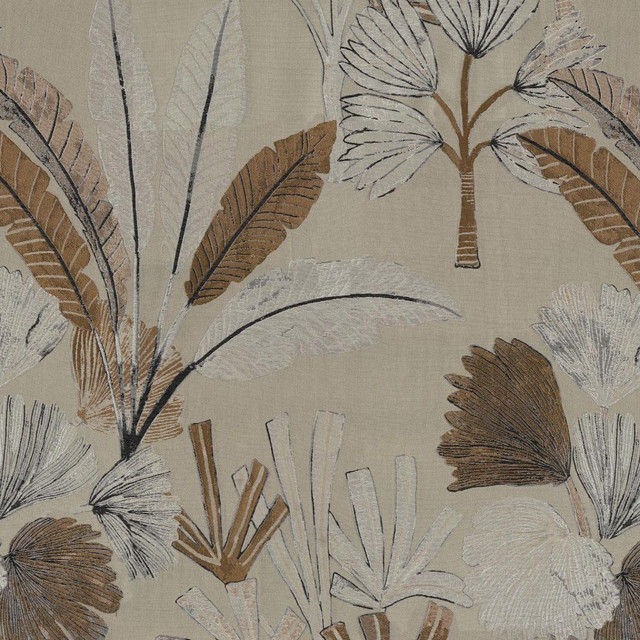 RM CoCo Fabric Palm Garden Butterscotch Gemstones II Imperial Topaz to Tibetan Coral 59% Polyester 41% Viscose See Sample 0 Horizontal: 26.18 and Vertical: 31.5 54 - My Fabric Connection -