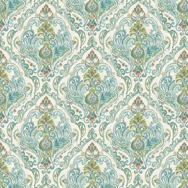 RM CoCo Fabric Tippington Manor Sea Glass Suitemates 100% Polyester See Sample 0 Horizontal: 27.5 and Vertical: 27.5 55 - My Fabric Connection -