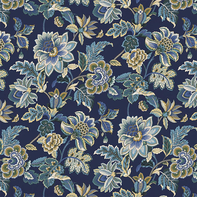 RM CoCo Fabric Highclare Garden Cobalt Painter's Palette Cerulean Blue to Viridian Green 55% Linen 45% Cotton See Sample 50000 Horizontal: 13.5 and Vertical: 27 54 - My Fabric Connection -