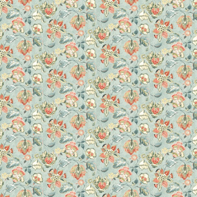 RM CoCo Fabric Derbyshire Garden Sea Glass Painter's Palette Cerulean Blue to Viridian Green 55% Linen 45% Viscose See Sample 0 Horizontal: 13.5 and Vertical: 12.6 55.12 - My Fabric Connection -