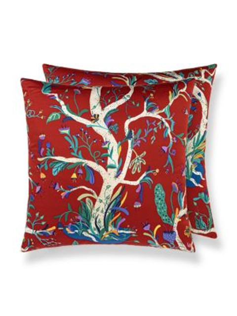 Scalamandre Pillows Enchanted Meadow Pillow 22 X 22 - Ruby HNSDDK166540005 COLOR POP 100% ORGANIC COTTON U.S.A. Horizontal: and Vertical: 0 - My Fabric Connection -