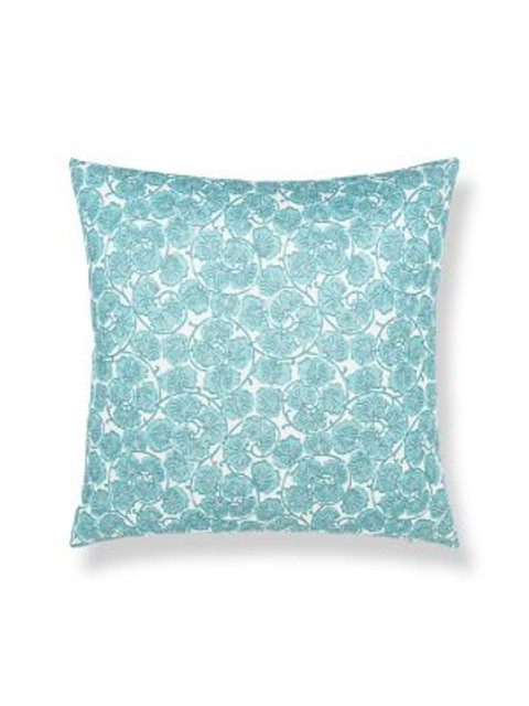 Scalamandre Pillows May Pillow 22 X 22 - Turquoise HNSDDK166560003 COLOR POP 90% COTTON 10% LINEN U.S.A. Horizontal: and Vertical: 0 - My Fabric Connection -