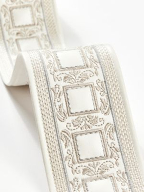 Scalamandre Trim Archduke Embroidered Tape Ivory SCT33390001 THE METROPOLITAN MUSEUM OF ART 75% POLYURETHANE 17% POLYESTER 8% VISCOSE INDIA LIGHT DUTY Horizontal: 3.15" and Vertical: 0" 3 - My Fabric Connection - Scalamandre Trim Archduke Embroidered Tape Ivory SCT33390001 THE METROPOLITAN MUSEUM OF ART 75% POLYURETHANE 17% POLYESTER 8% VISCOSE INDIA LIGHT DUTY Horizontal: 3.15" and Vertical: 0" 3 - My Fabric Connection -