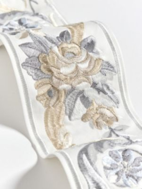 Scalamandre Trim Reine Embroidered Tape Platinum SCT33420001 THE METROPOLITAN MUSEUM OF ART 52% COTTON 48% VISCOSE INDIA LIGHT DUTY Horizontal: 23" and Vertical: 0" 4 - My Fabric Connection - Scalamandre Trim Reine Embroidered Tape Platinum SCT33420001 THE METROPOLITAN MUSEUM OF ART 52% COTTON 48% VISCOSE INDIA LIGHT DUTY Horizontal: 23" and Vertical: 0" 4 - My Fabric Connection -