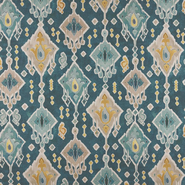 Maxwell Fabric Sumba # 569 Ocean Print Gallery Iii 85% COTTON
15% LINEN SPAIN V-27.4" H-27" 55" - My Fabric Connection -