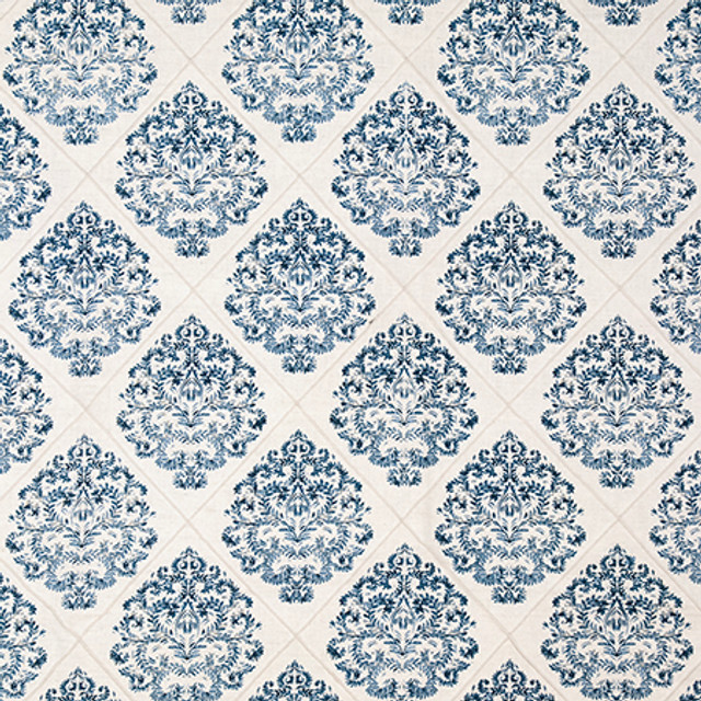 Carole Fabric Diamond Within Navy English Garden 59.7% Cotton, 39.9% Linen, 0.4% Polyester 2,000 Martindale Circular Rubs 9 1/2" V, 8 3/4" 52" - My Fabric Connection -