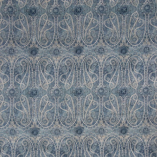 Carole Fabric Narrow Corridor Indigo Well Suited 55% Linen, 45% Rayon 50,000 Wyzenbeek Double Rubs 25" V, 13 1/2" H 55" - My Fabric Connection -