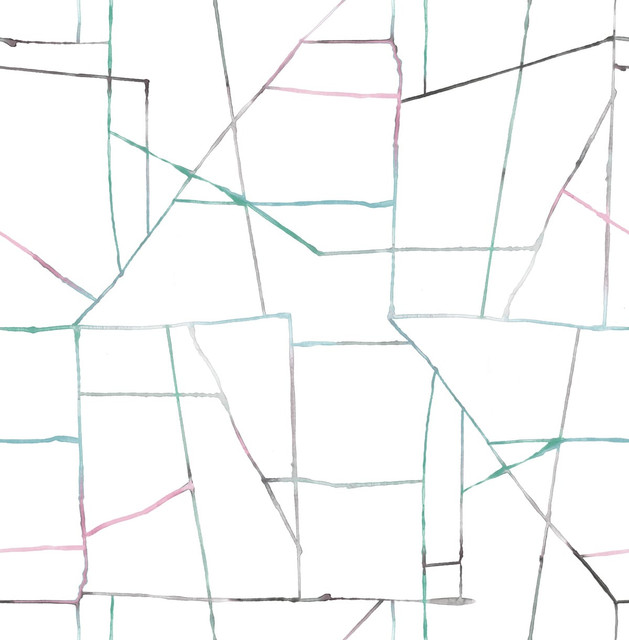 Seabrook Wallpaper Geo Creative Pink, Teal, and Gray Day Dreamers  United States 56.12 20.87" 20.5"  - My Fabric Connection -