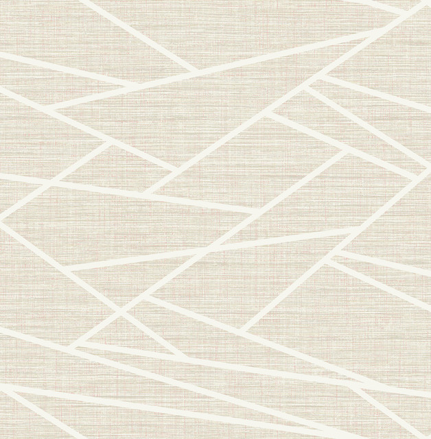 Seabrook Wallpaper Cecita Puzzle Light Tan and White Lugano  United States 56.05 20.87" 20.5"  - My Fabric Connection -