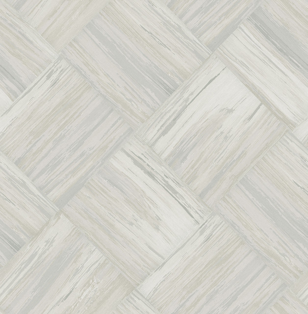 Seabrook Wallpaper Masquerade Weave Greige and Off-White Nouveau Luxe  United States 56.05 20.87" 20.5"  - My Fabric Connection -